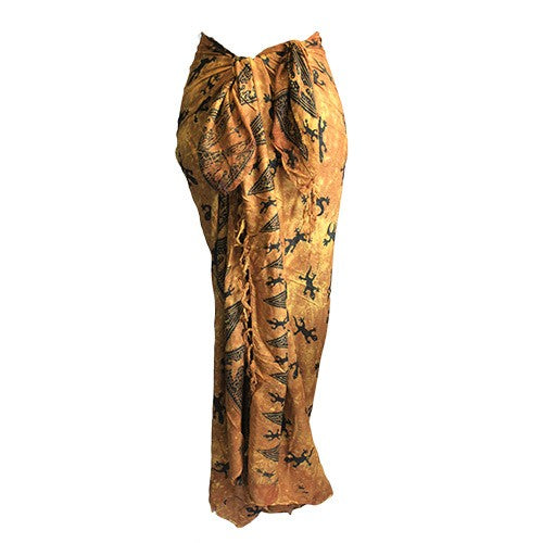 Bali Gecko Sarongs - Chocolate