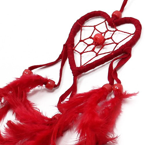 Bali Dreamcatchers - Small Heart - Black/White/Red