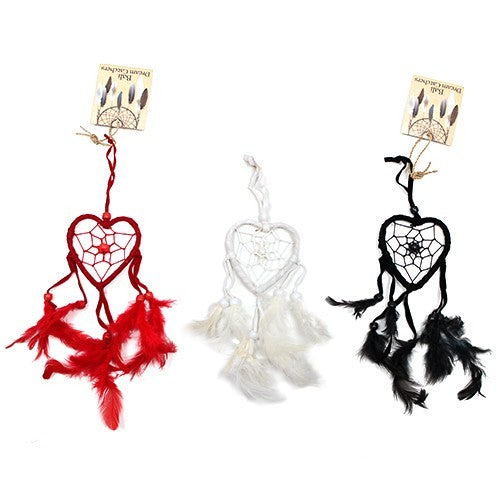 Bali Dreamcatchers - Small Heart - Black/White/Red