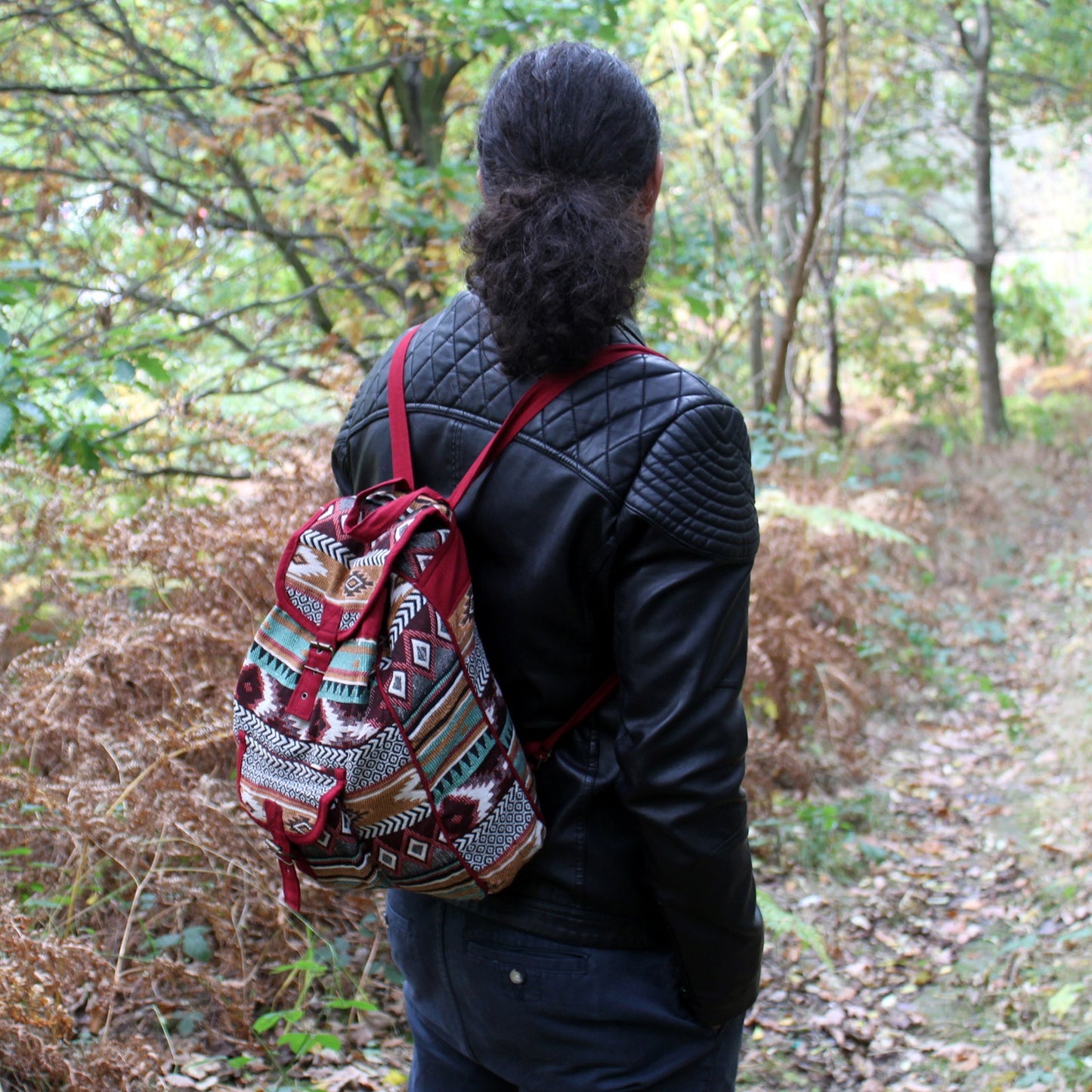 Bolso Jacquard - Mochila Chocolate