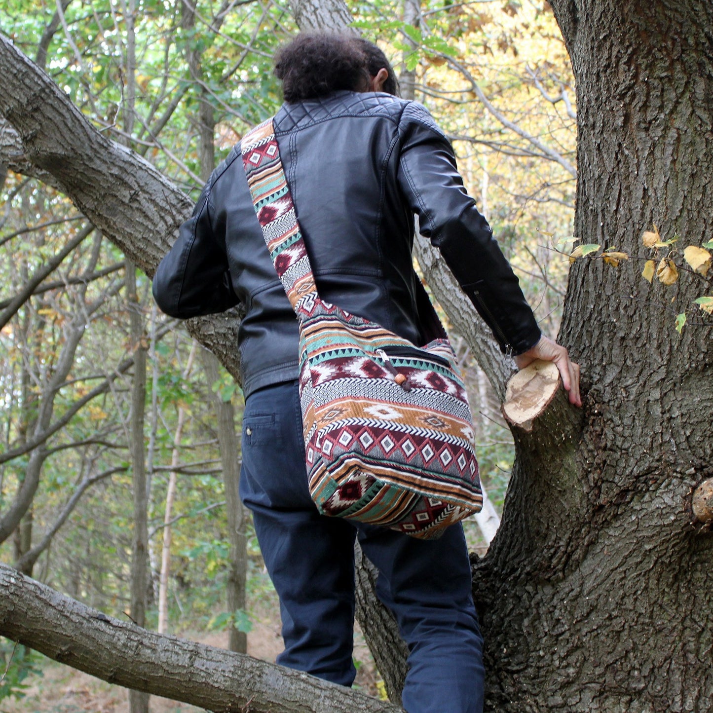 Bolso Jacquard - Espalda Estudiante Chocolate