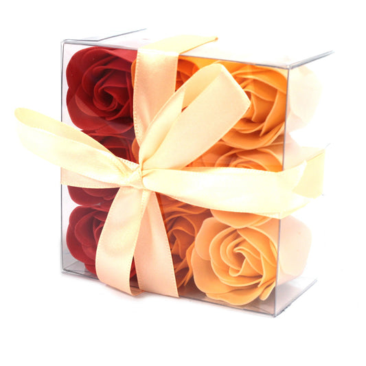 Set de 9 Cajas de Flores de Jabón - Rosas Melocotón