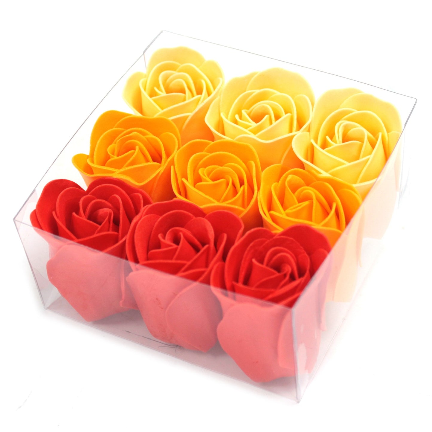 Set de 9 Cajas de Flores de Jabón - Rosas Melocotón