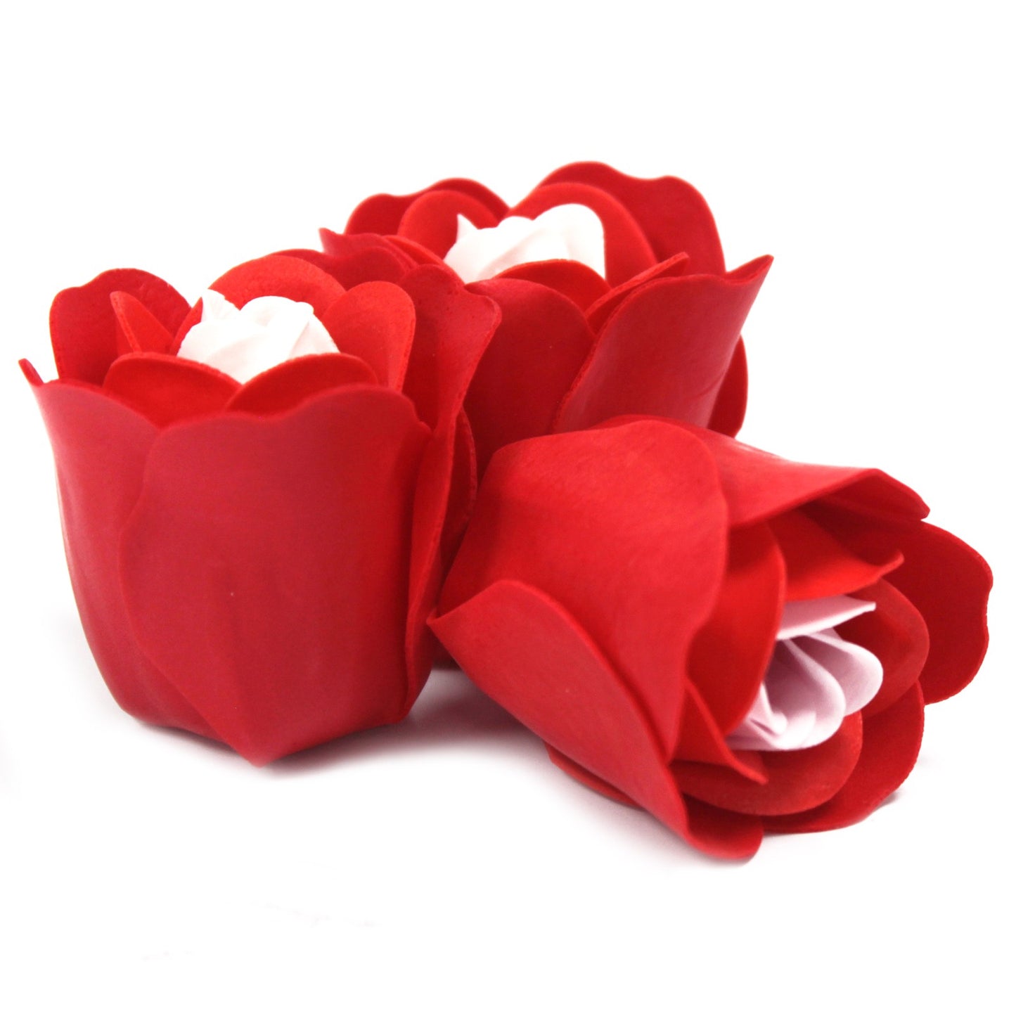 Juego de 3 cajas de corazón con flores de jabón - Rosas rojas