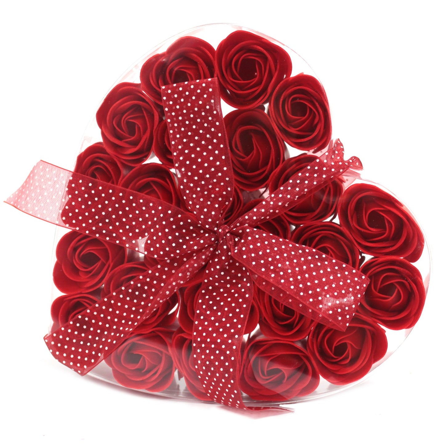 Set de 24 Cajas de Corazón con Flores de Jabón - Rosas Rojas