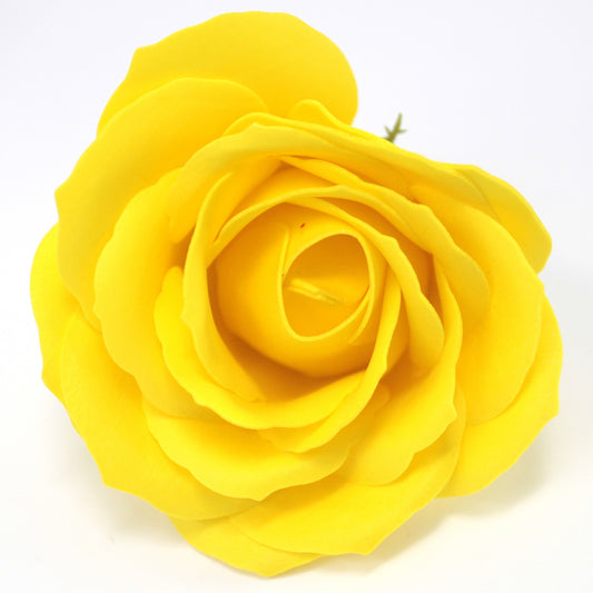 Craft Soap Flowers - Lrg Rose - Yellow