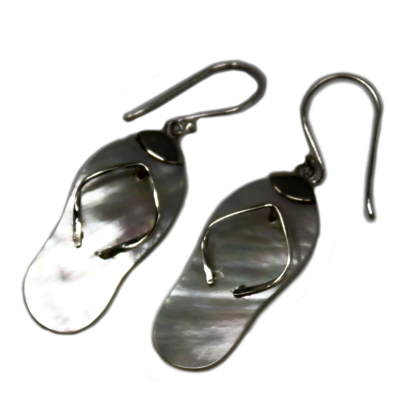 Pendientes de concha y plata - Chanclas- MOP