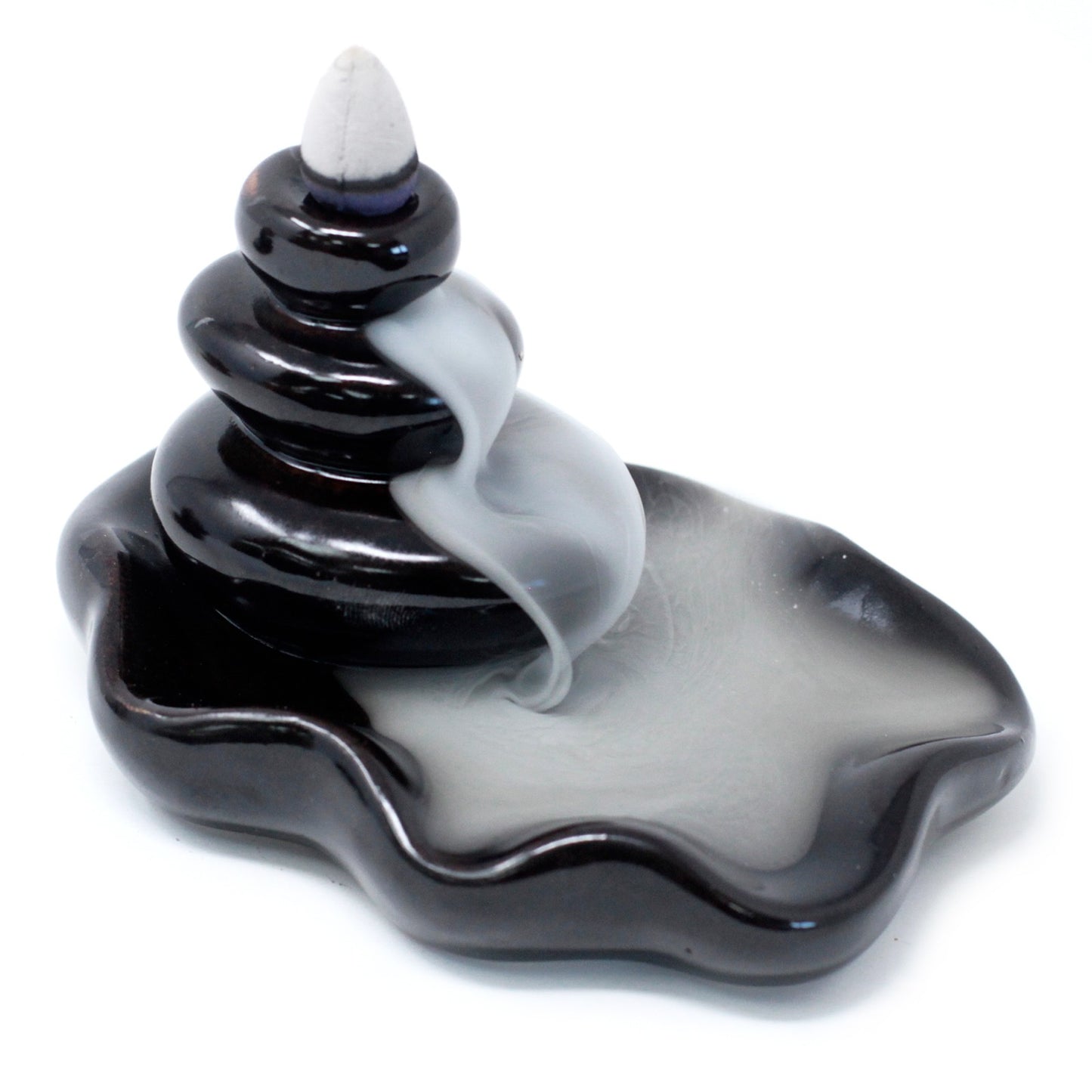 Back Flow Incense Burner - Large Pebbles into Pool