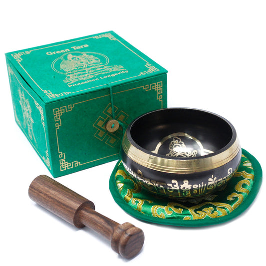 Juego de cuencos tibetanos Tara Verde 10 cm (mínimo 380 g)