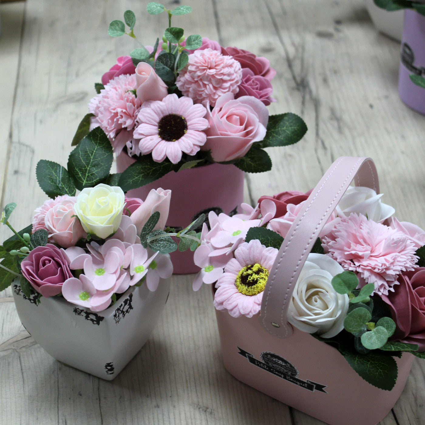 Bouquet Petite Basket - Peaceful Pink