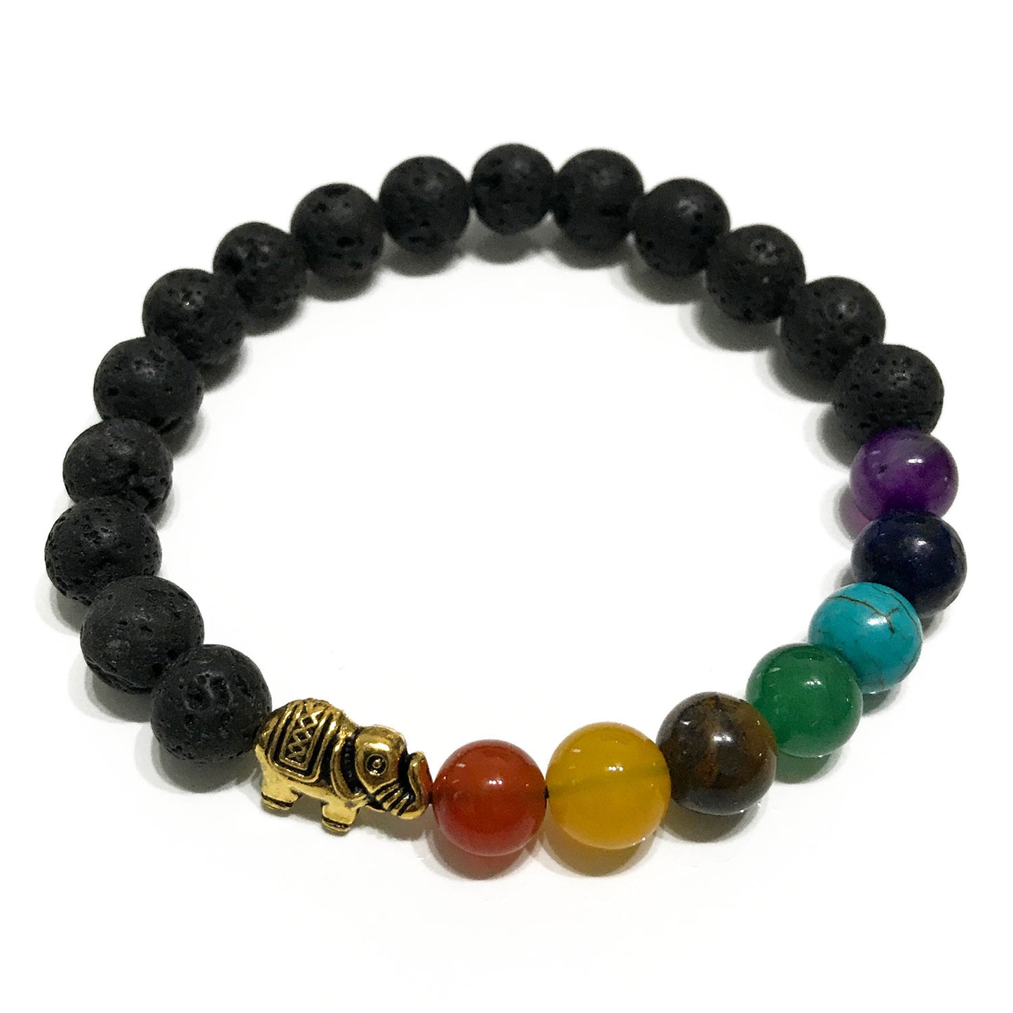 Pulsera de Piedra de Lava - Chakra Elefante