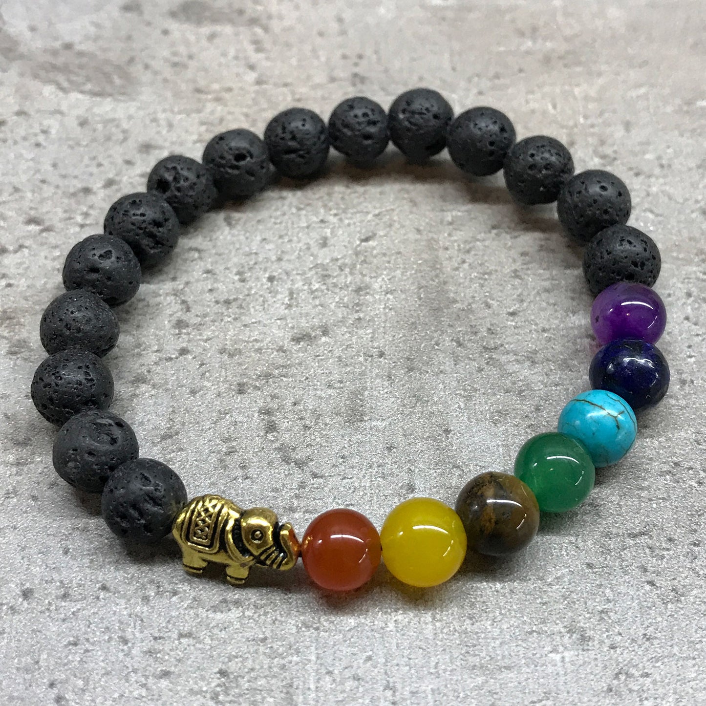 Pulsera de Piedra de Lava - Chakra Elefante