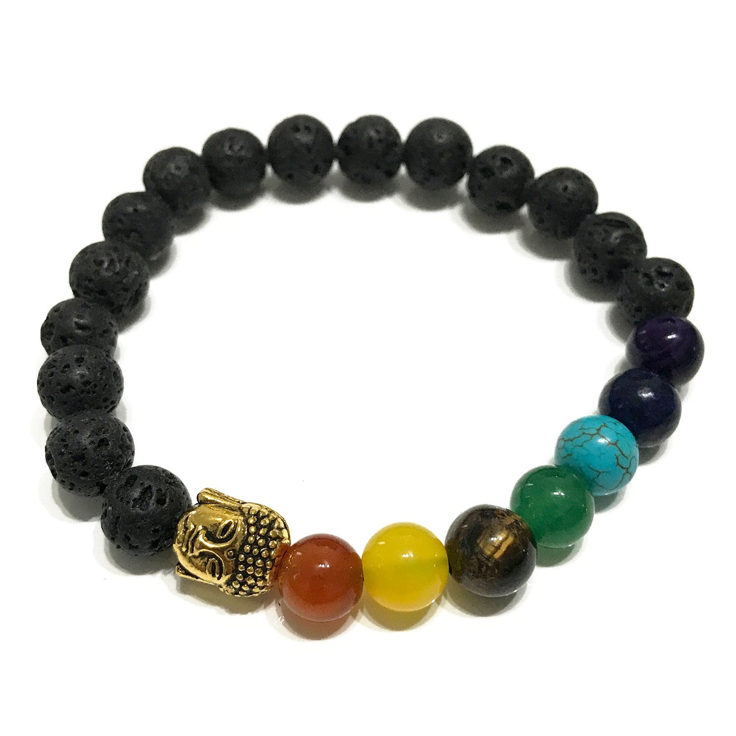 Pulsera de Piedra de Lava - Chakra de Buda