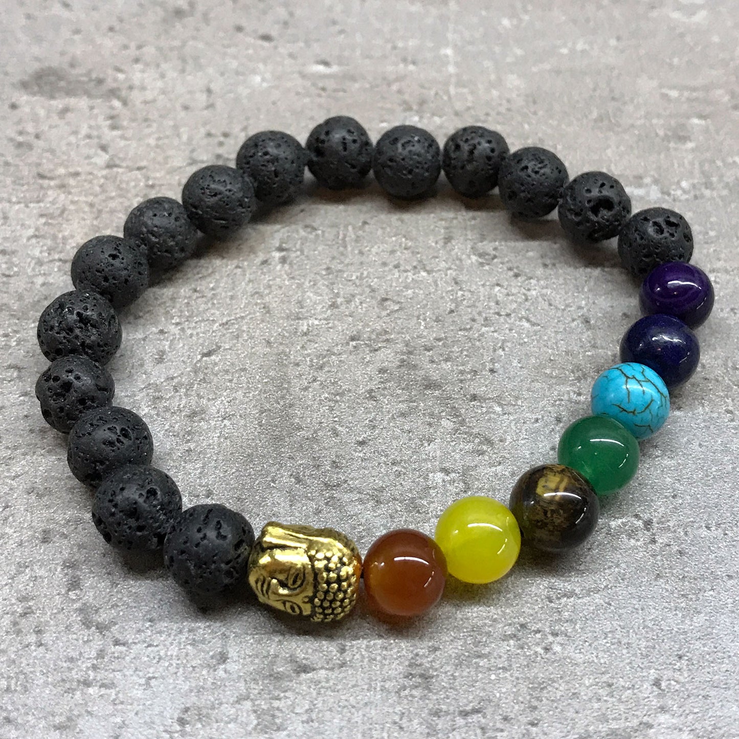 Pulsera de Piedra de Lava - Chakra de Buda