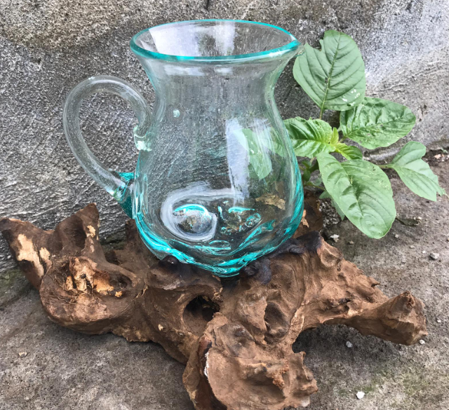 Molten Glass on Wood- Water Jug