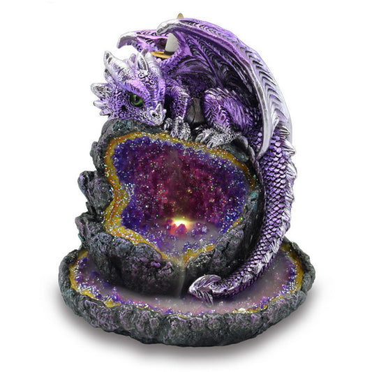 Incienso de reflujo LED Crystal Cave Purple Dragon
 Quemador