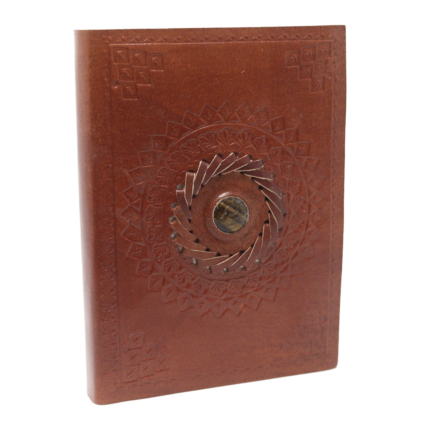 Leather Tigereye Notebook (7x5")