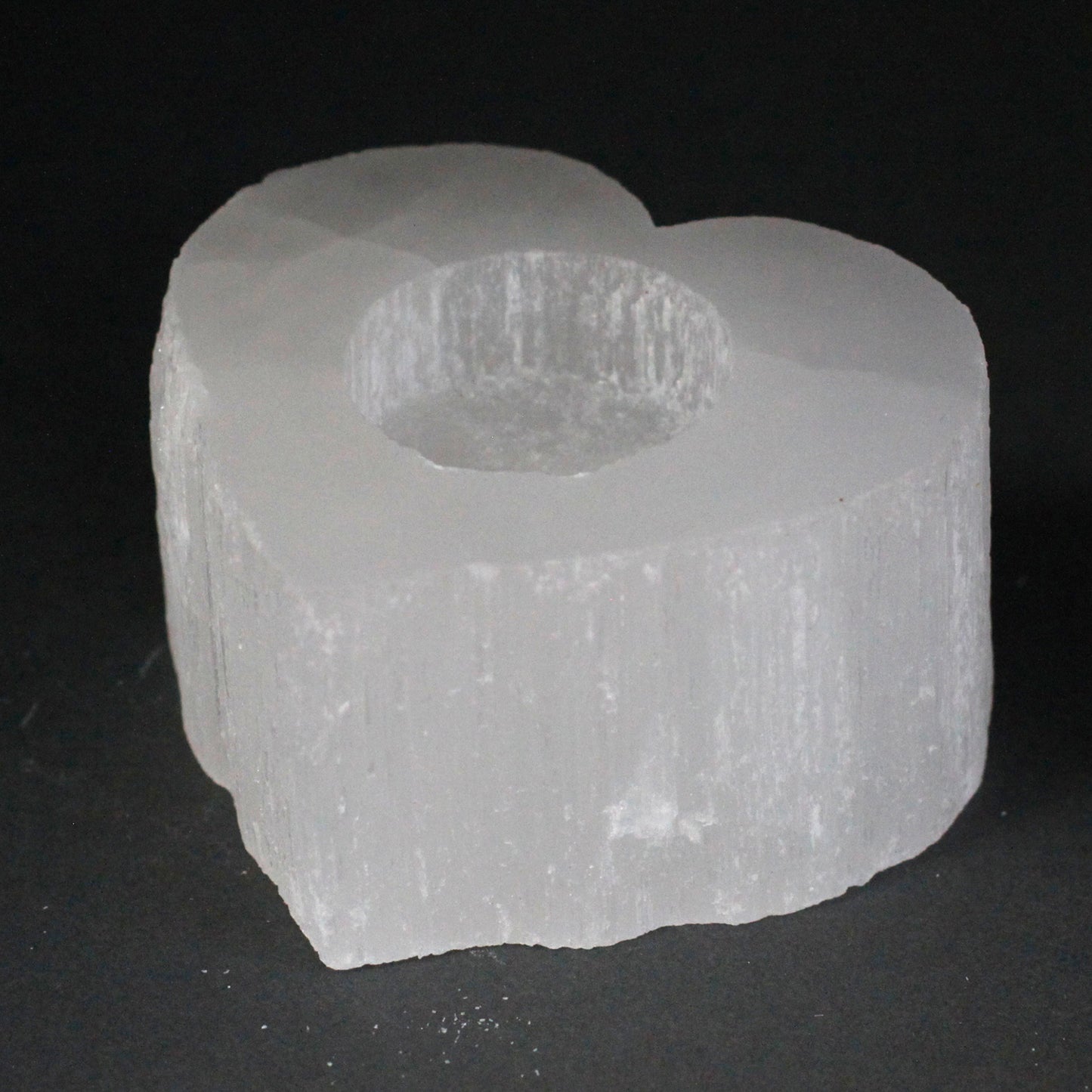 Selenite Heart Candle Holder