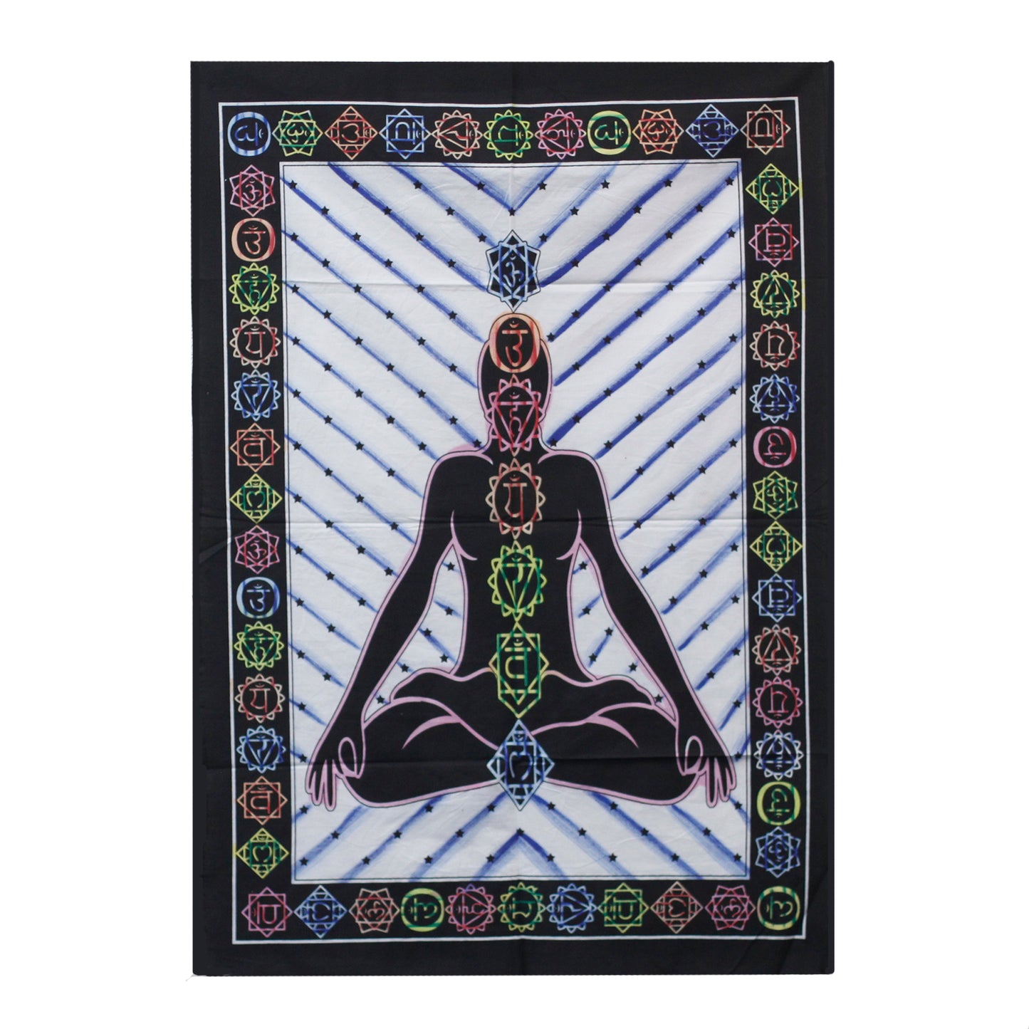 Arte de pared de algodón cepillado a mano - Buda Chakra