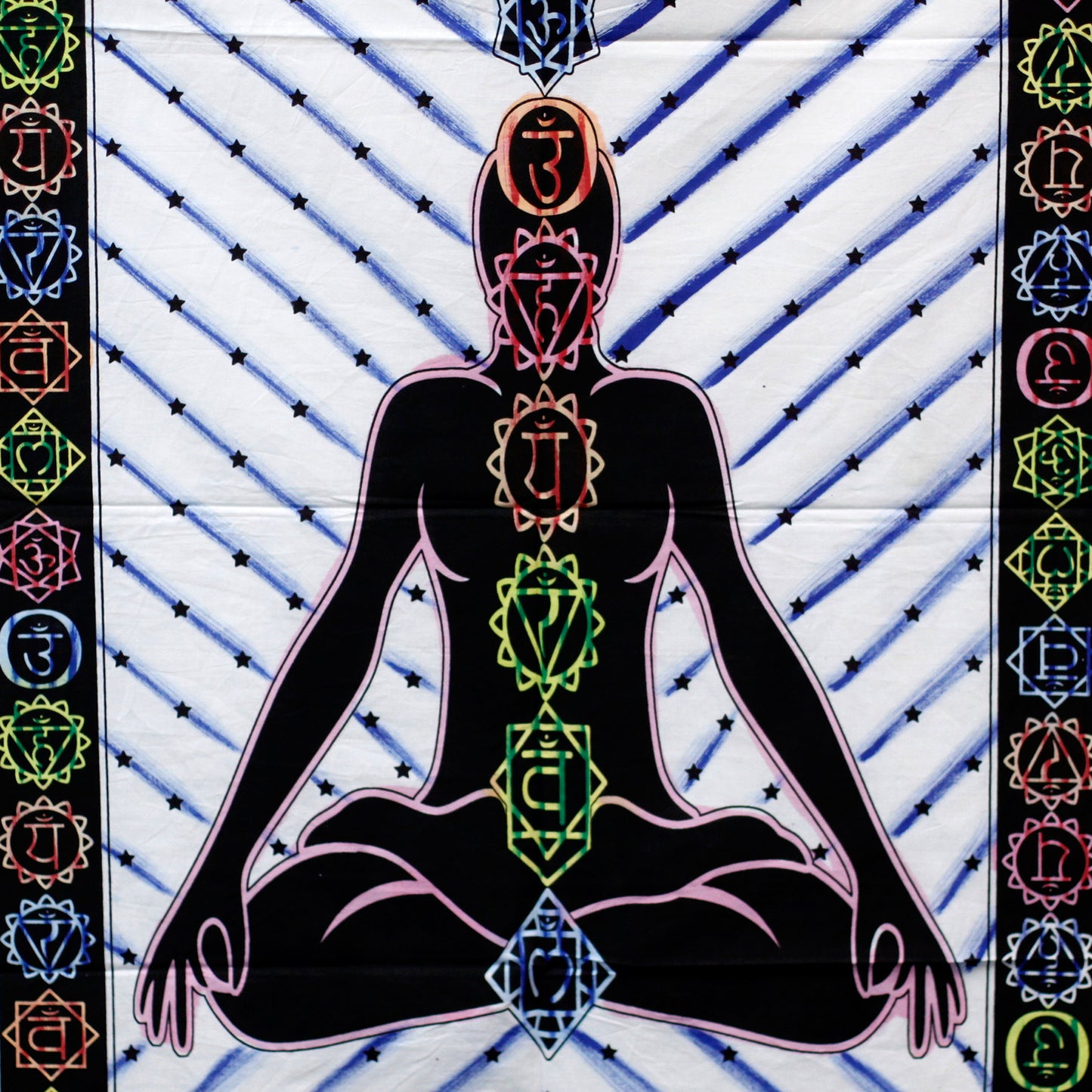 Arte de pared de algodón cepillado a mano - Buda Chakra