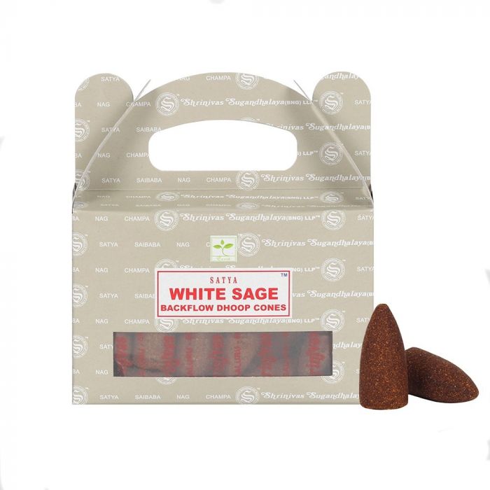 Satya Backflow Dhoop Cones - White Sage (24pcs)