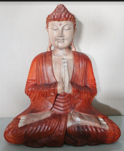 Hand Carved Buddha Statue - 40cm Welcome