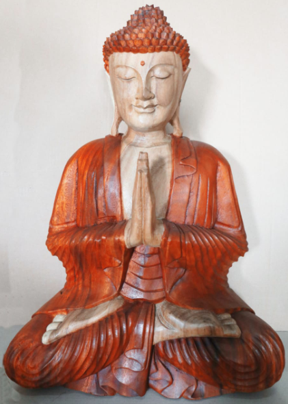 Hand Carved Buddha Statue - 30cm Welcome