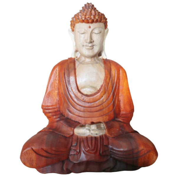 Estatua de Buda tallada a mano - 30 cm mano abajo