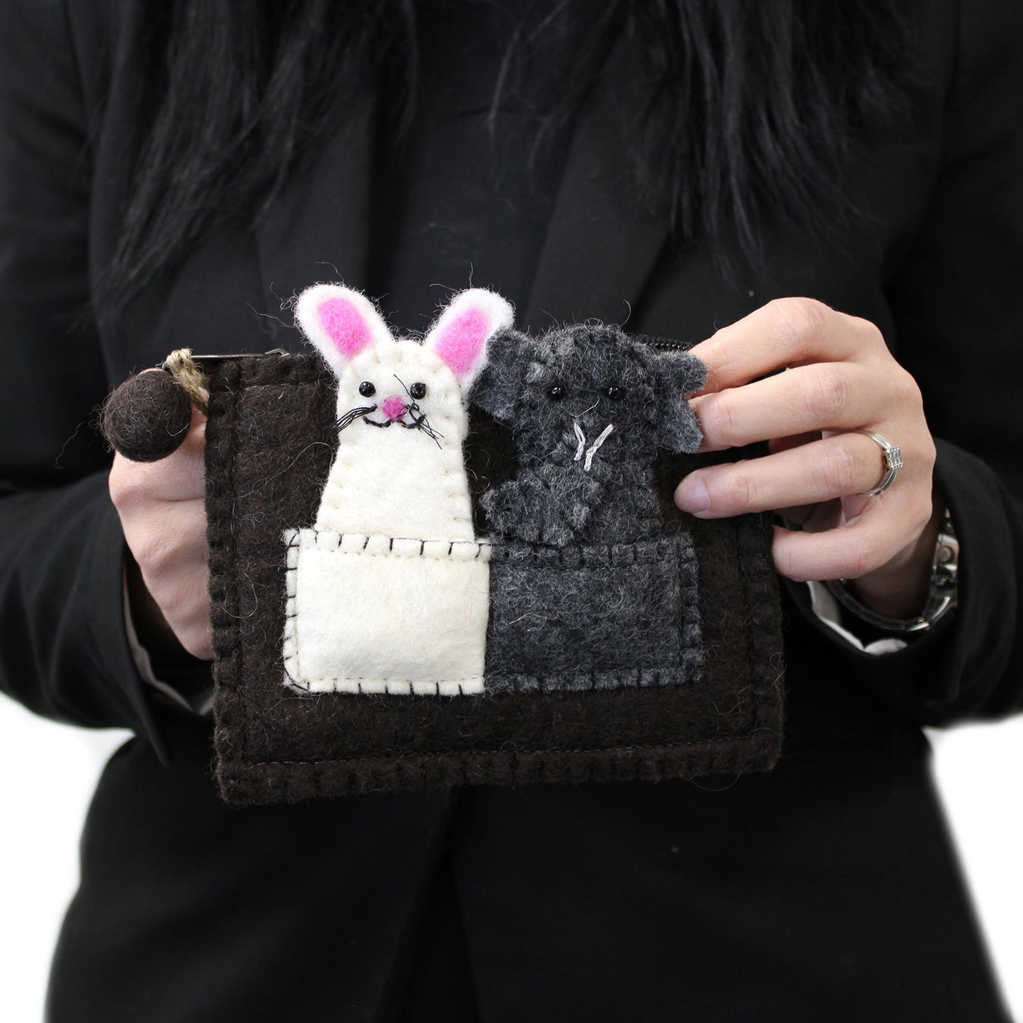 Pouch with Finger Puppets - Elephant & Mouse