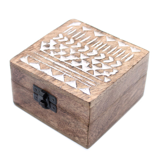 Caja de Madera Lavada Blanca - Diseño Azteca 4x4