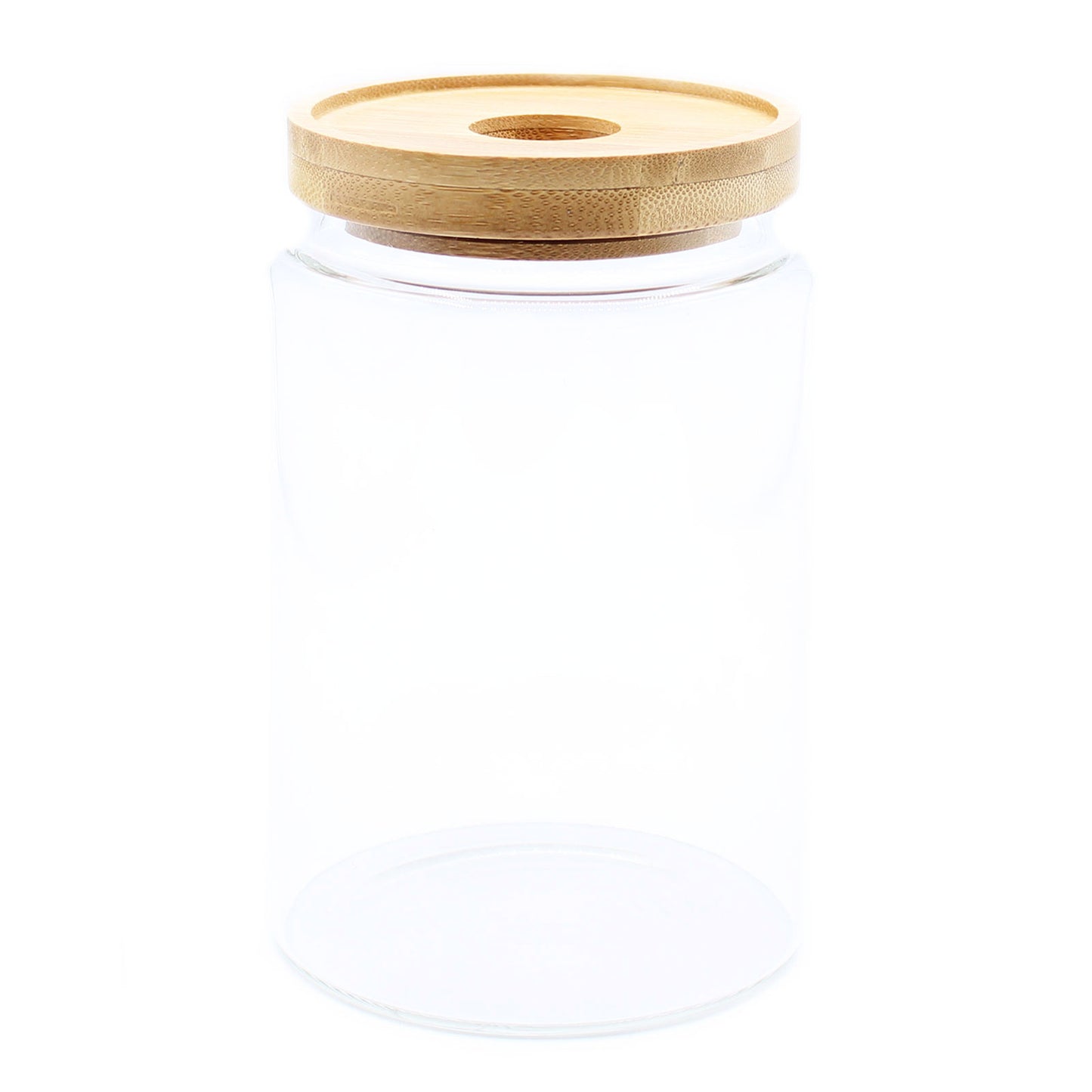 Cottage Bamboo Glass Jar - 15cm