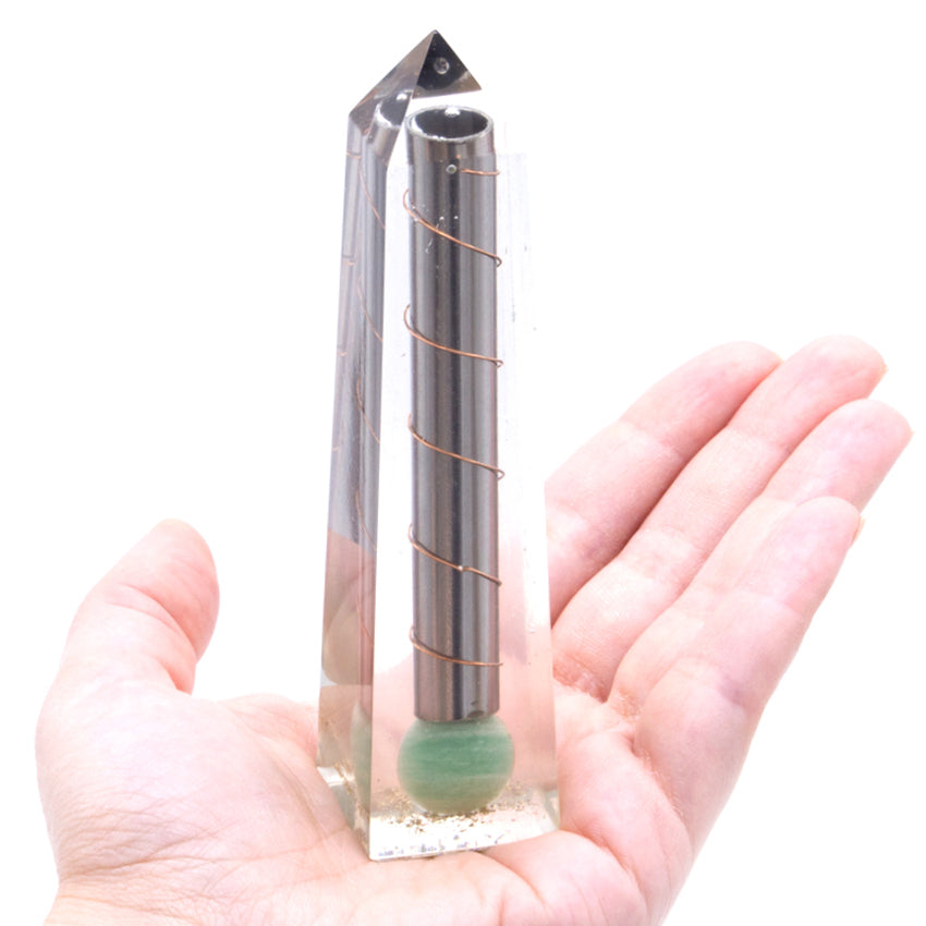 Orgonite Obelisk Power Point Green Aventurine - 110x30 mm