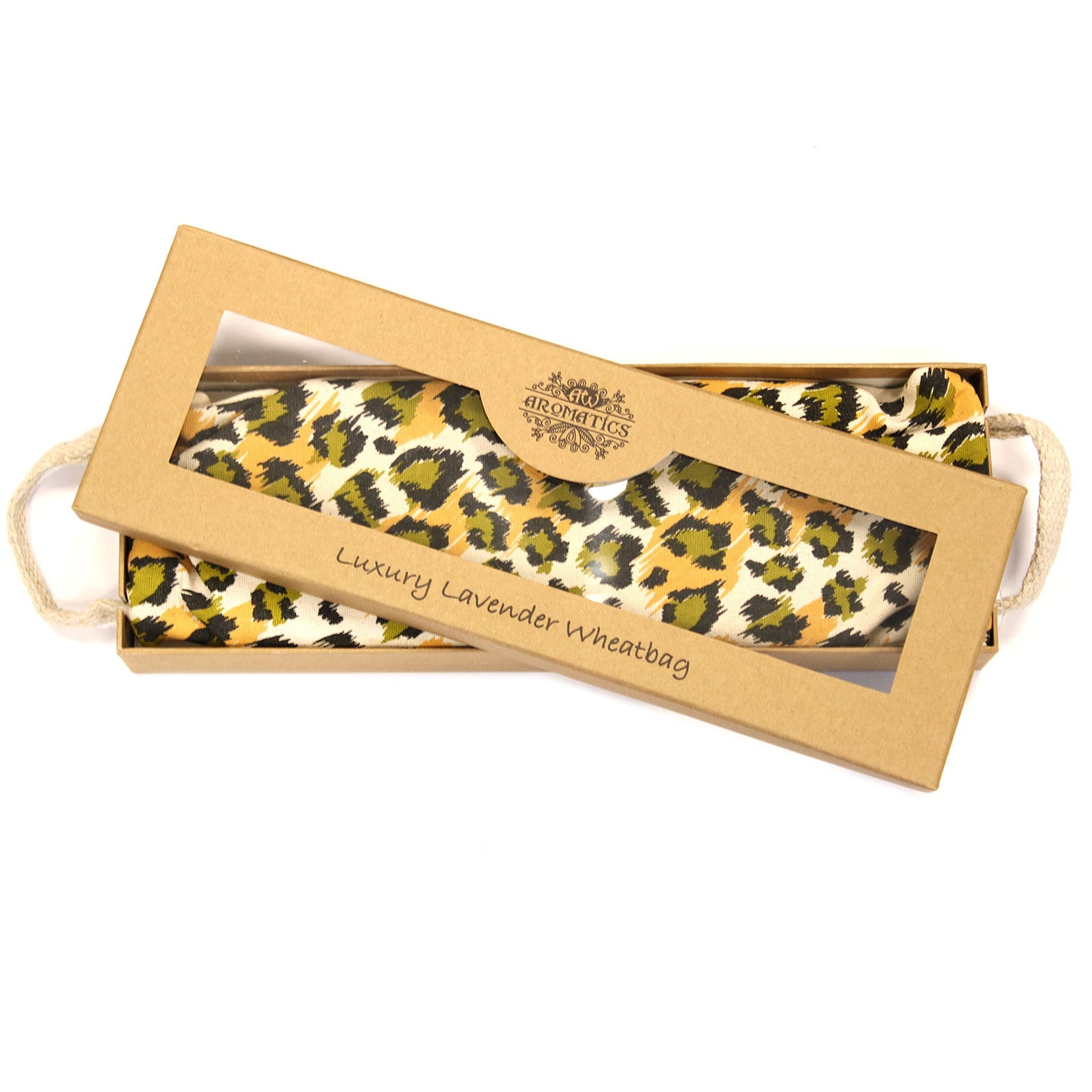 Bolsa de trigo de lujo con lavanda en caja de regalo - Night Leopard