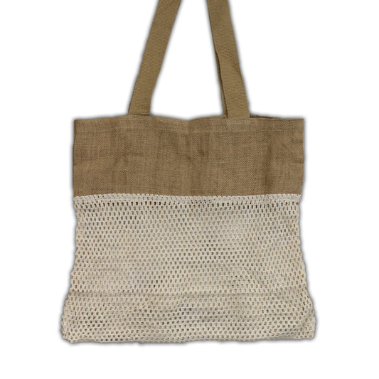 Bolso Pure Soft de Yute y Malla de Algodón - Natural