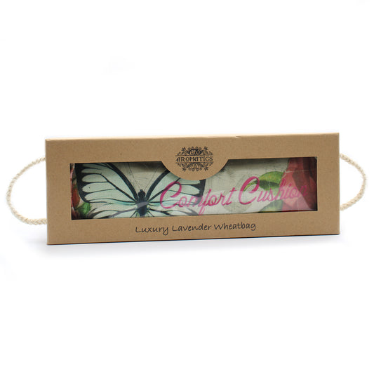 Luxury Lavender Wheat Bag in Gift Box - Butterfly & Roses