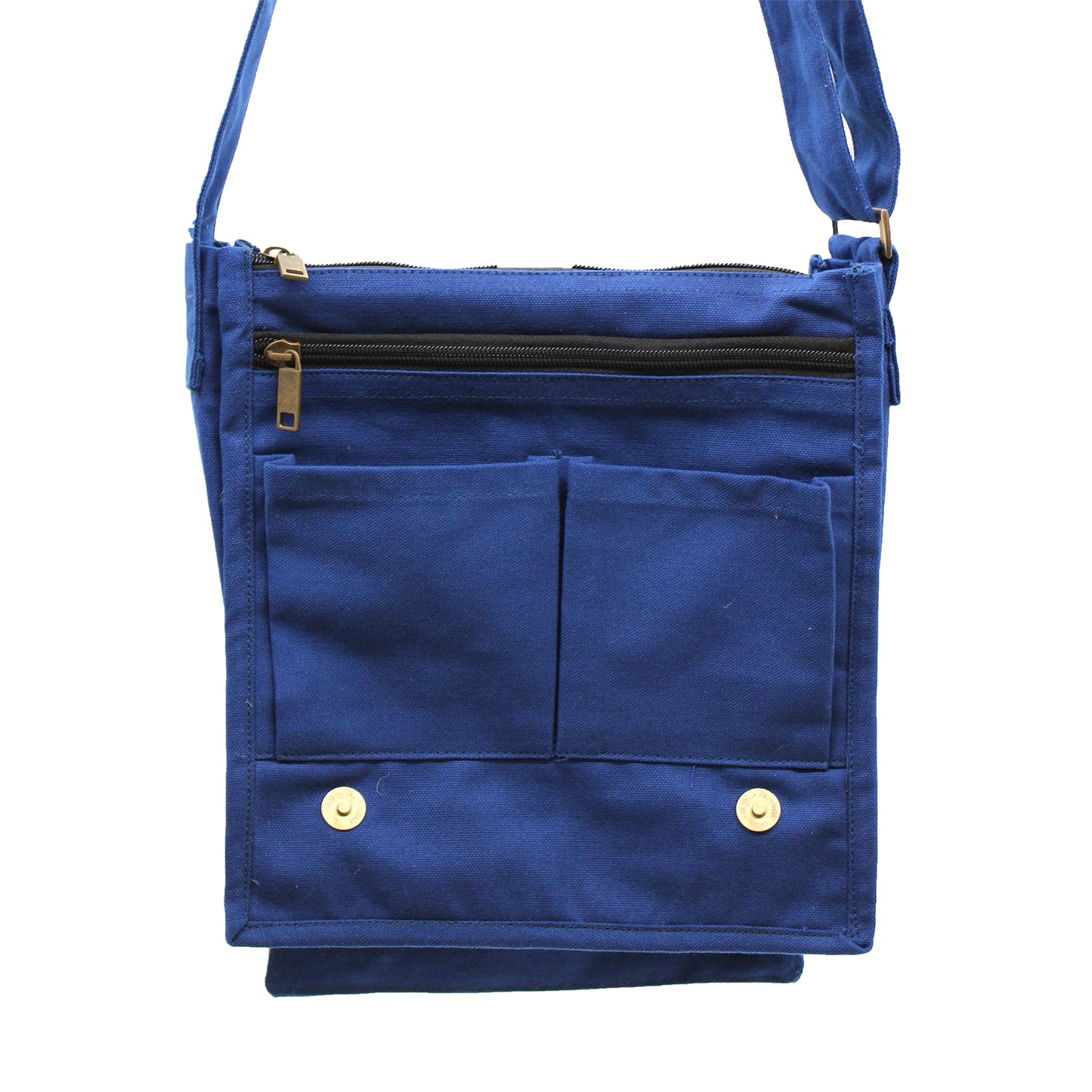 Bolso Messenger De Lona De Algodón - Azul Marino