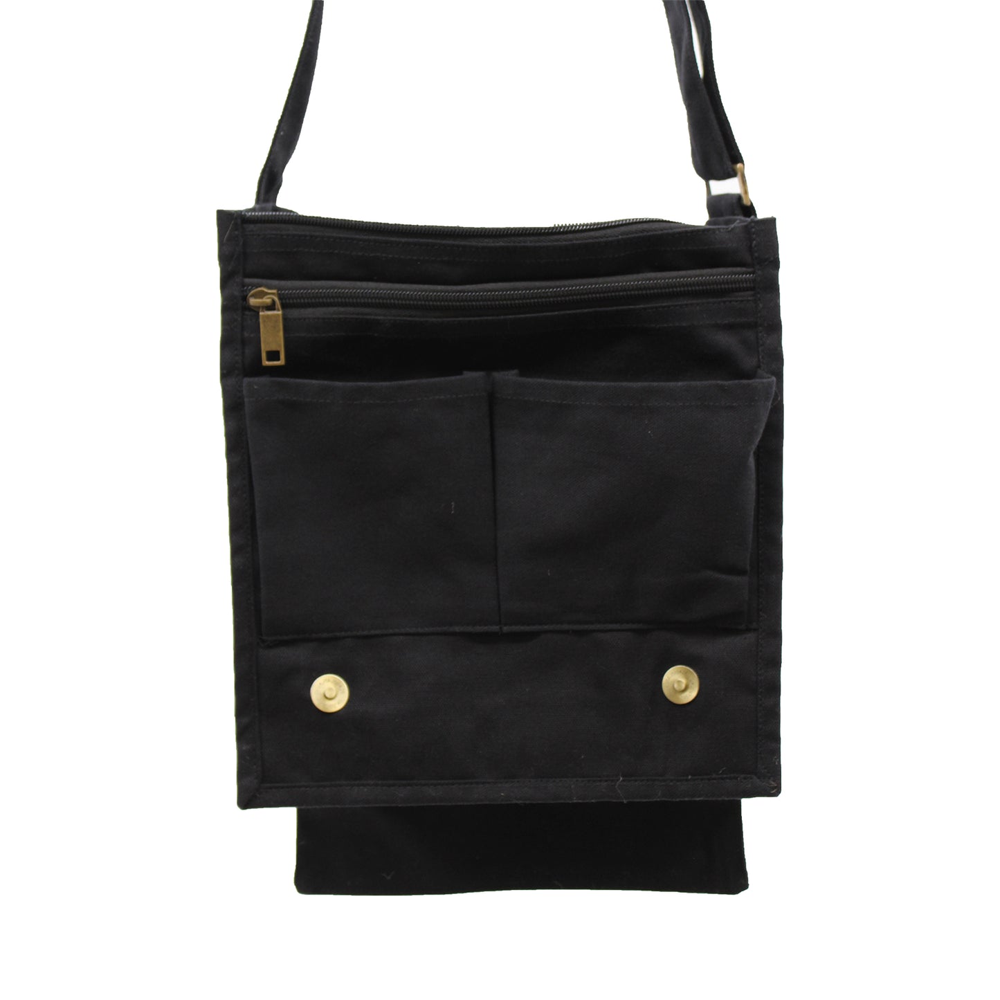 Bolso bandolera de lona de algodón - Negro