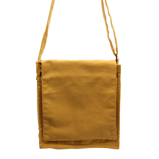 Bolso bandolera de lona de algodón - Amarillo