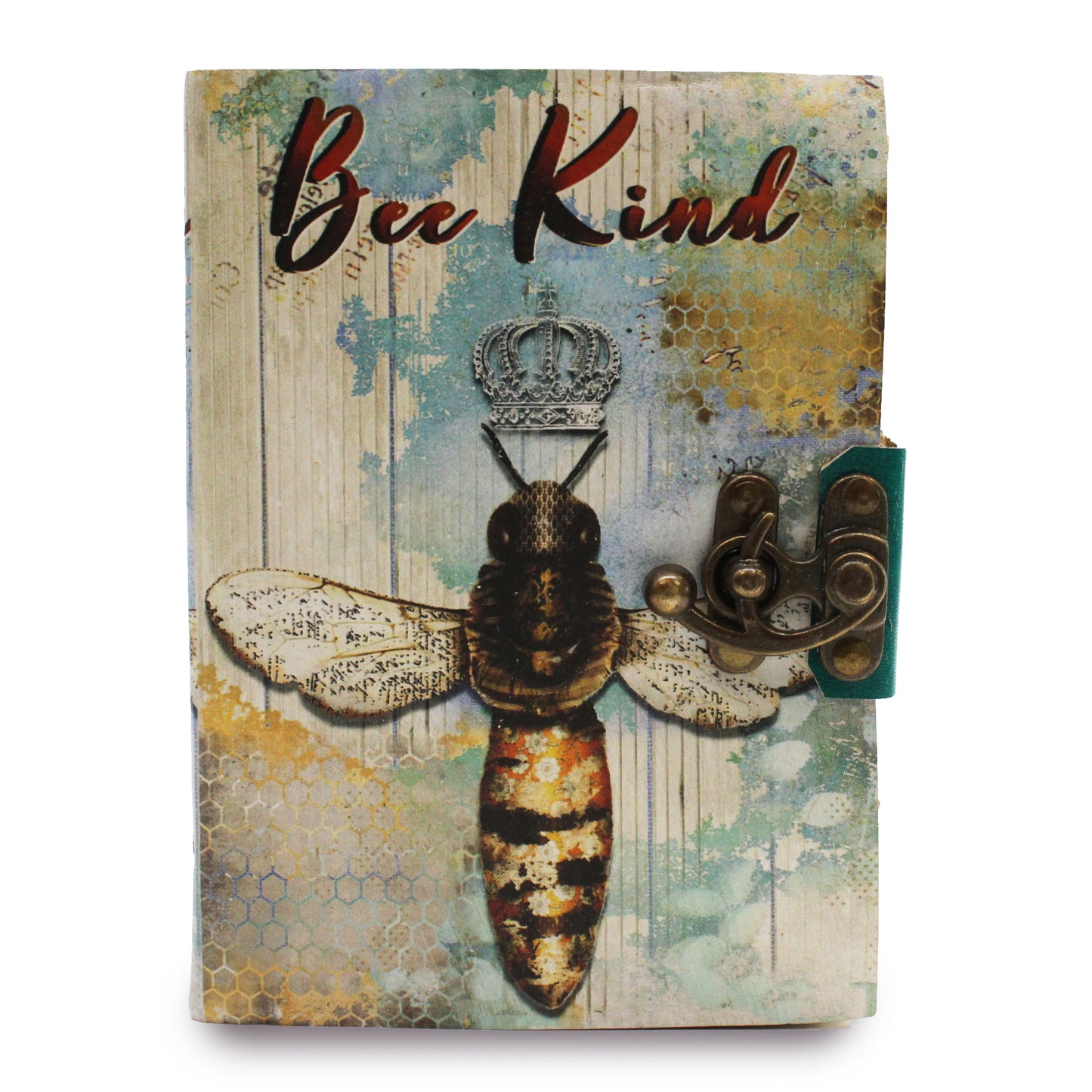 Cuaderno de cuero con borde de cubierta "Bee Kind" (7x5")