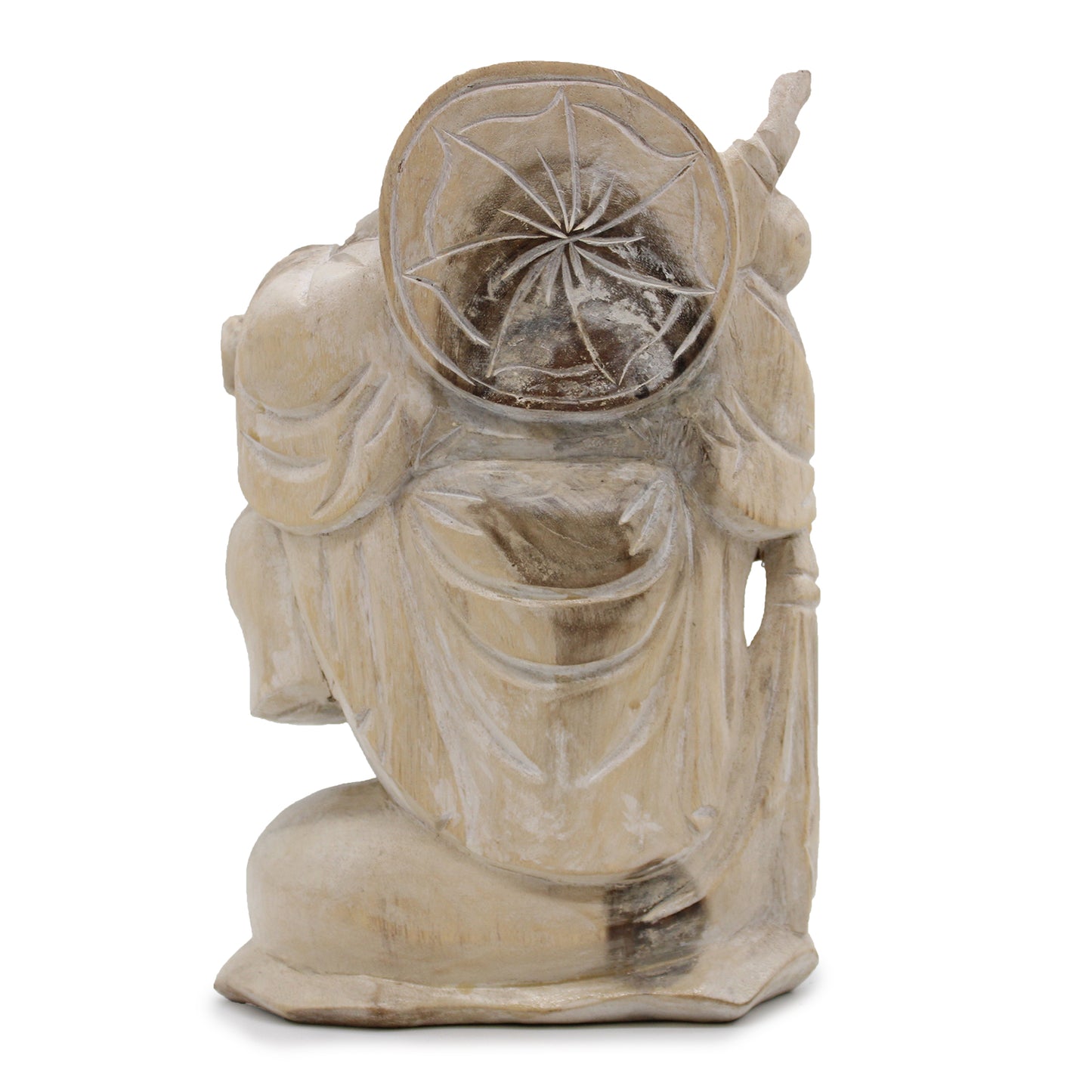 Happy Buddha Trae Madera - Encalado 30cm