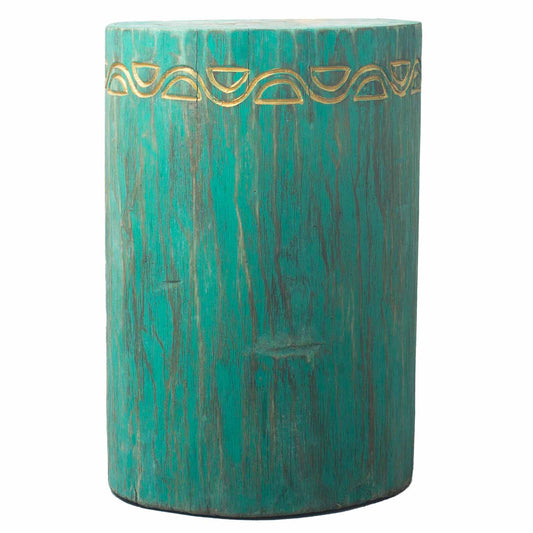 Tribal Stool / Table -  Albasia - Turquoise