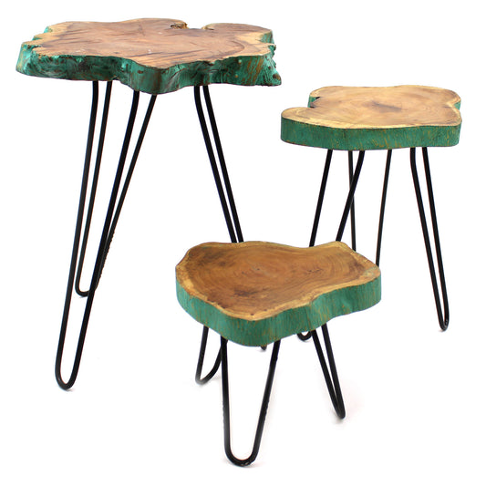 Juego de 3 soportes para plantas de madera Gamal - Greenwash