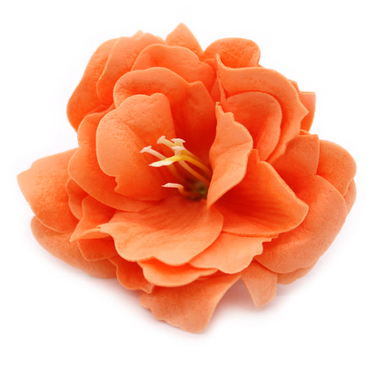 Craft Soap Flower - Small Peony - Orange