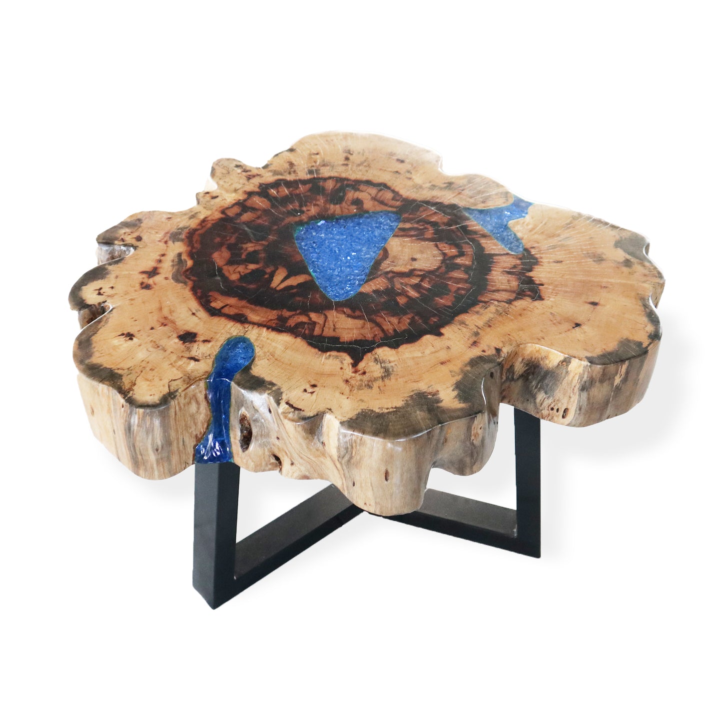 Tamarind and Resin Coffee Table - Sky Blue