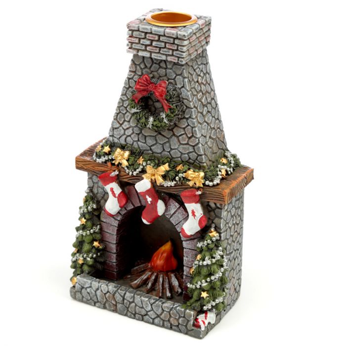 Christmas Fireplace Backflow Incense Burner