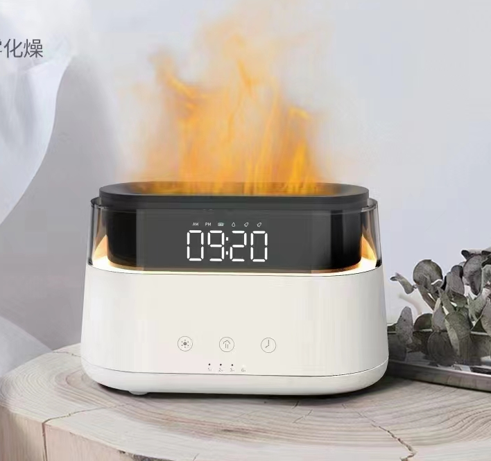 Difusor de Aroma Moderno - Reloj Led - USB-C - Efecto Llama