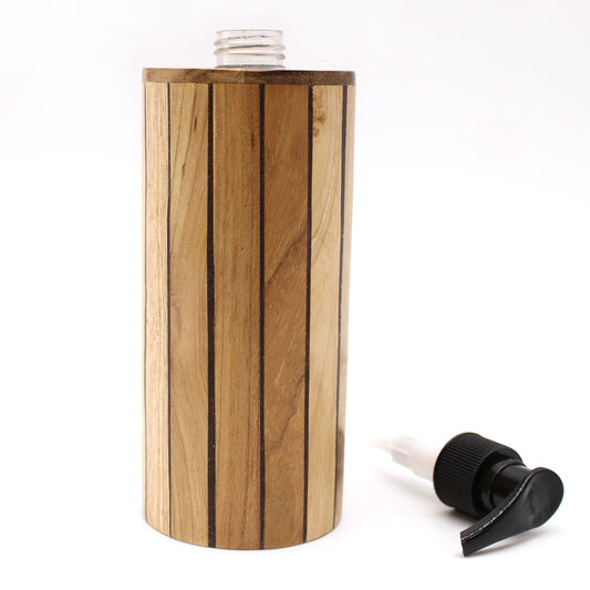 Natural Teakwood Soap Dispenser - Round