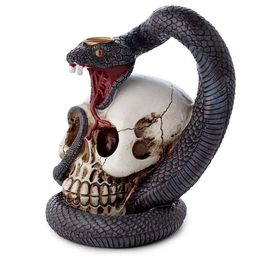 Quemador de incienso de reflujo de serpiente y calavera