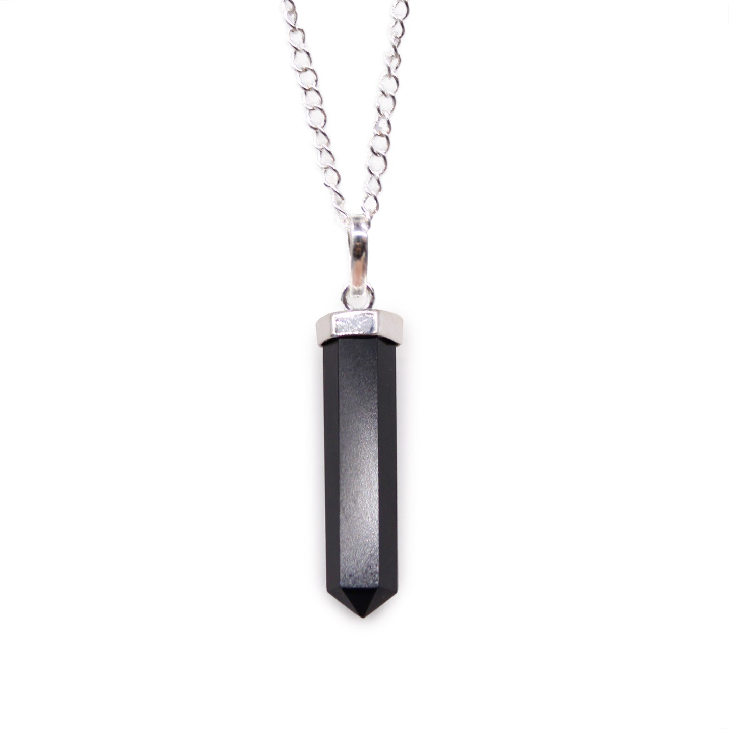 Gemstone Classic Point Pendant - Black Agate