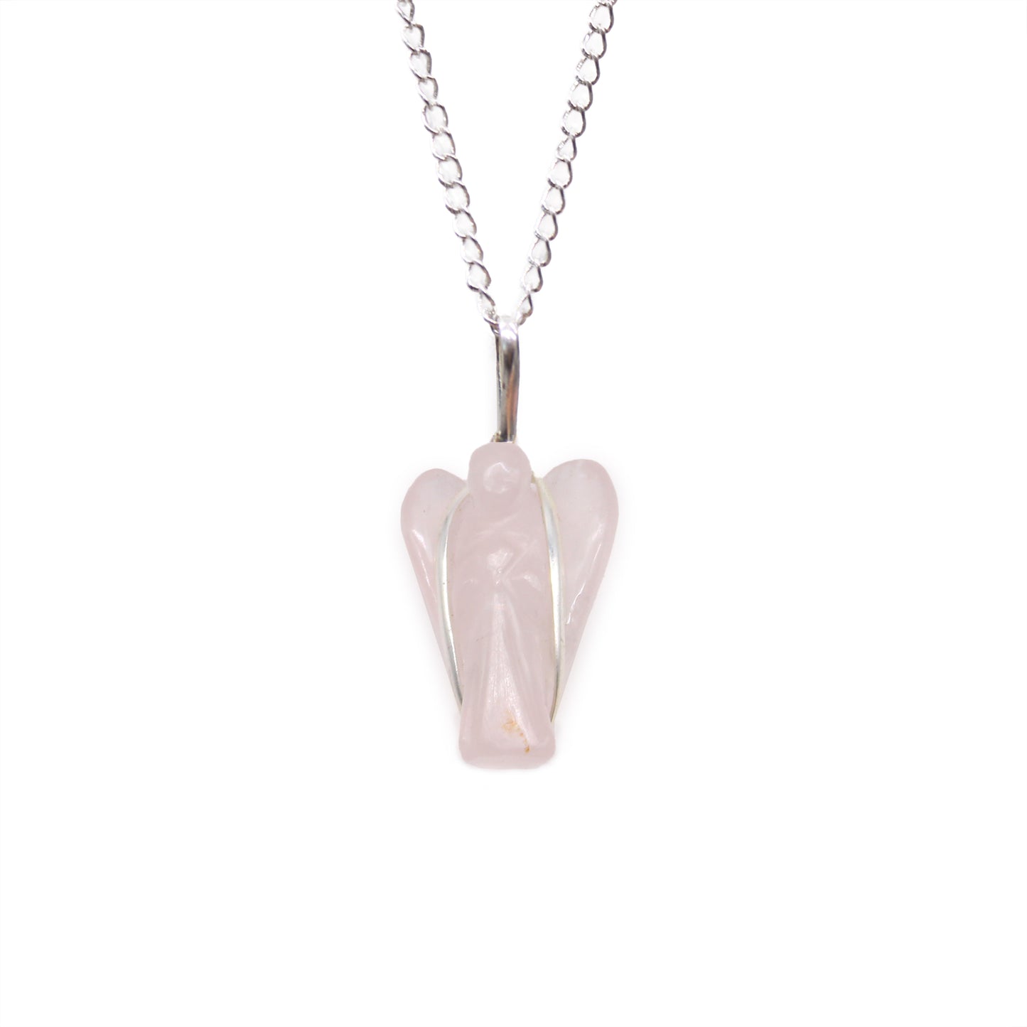 Gemstone Guardian Angel Pendant - Rose Quartz